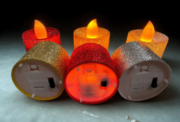 6 Pcs LED Candles for Home Decoration - Electric Flameless & Smokeless LED Diya Lights, Crystal Candle for Home Decor, Diwali Festivals Decoration, Christmas,New Year, Festive - Image 3