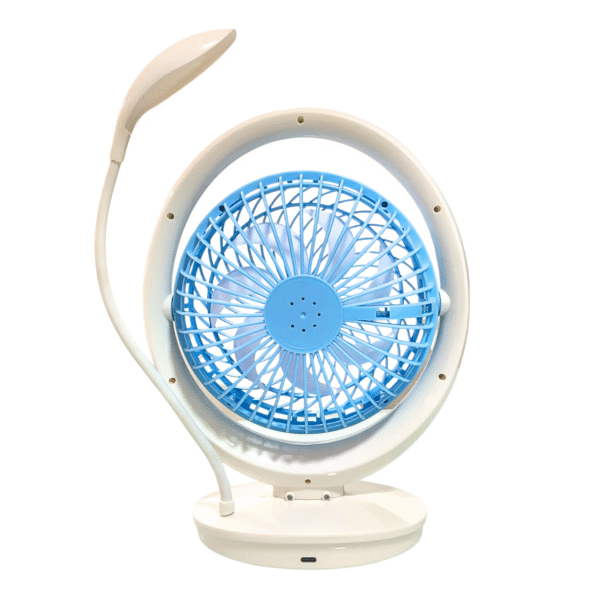 Rechargeable Fan with Light, Reading Light with High Speed Fan - Image 3