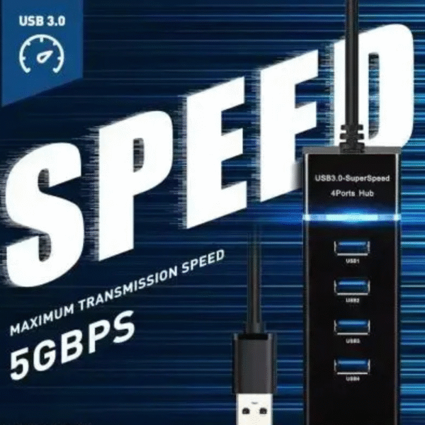 USB HUB 3.0 4 Port USB Hub 3.0 Adapter Cable with 5Gbps Speed USB Adapter (Black colour) - Image 2