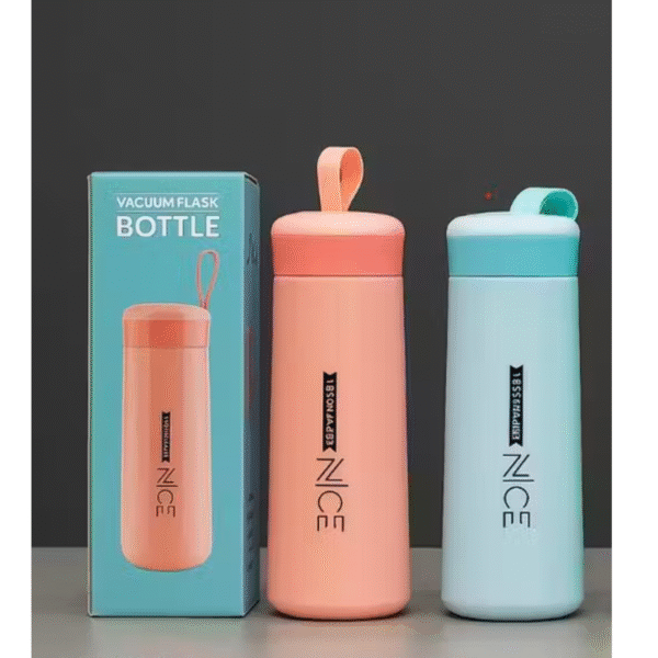 TOP PRODUCT - Nice Glass Water Bottle Set – Pack of 2 , 400ml Leak-Proof, BPA-Free, Stylish & Insulated Hot and Cold Bottles for School, Gym, Office, Home & Travel Use