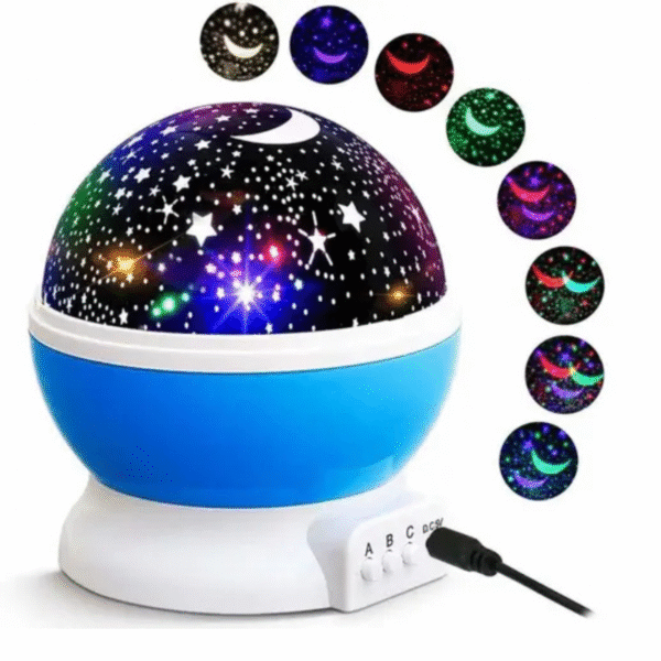 Star Master Rotating 360 Degree Moon Night Light Lamp Projector With Colors And Usb Cable,Lamp For Kids Room Night Bulb pack of 1 - Image 3