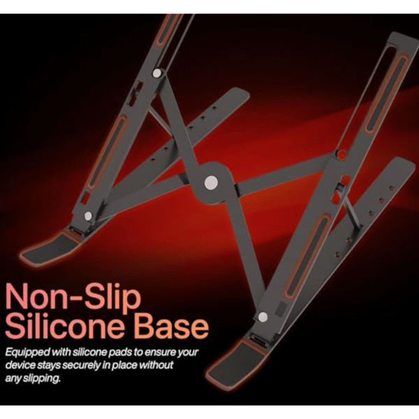 Tabletop Laptop Stand, Ergonomic Adjustable & Ventilated Metal Riser Holder for Desk Fits Upto 15.6 Inch Laptops (Silver) - Image 4