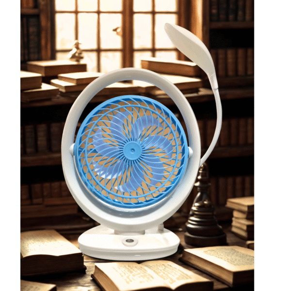 Rechargeable Fan with Light, Reading Light with High Speed Fan - Image 5