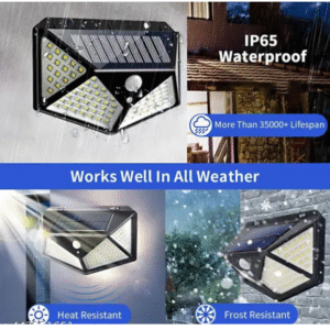 LED Bright Outdoor Sun-Powered Lights with Motion Sensor Solar Powered Wireless Waterproof Night Spotlight for Outdoor/Garden Wall