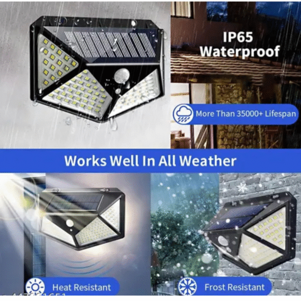 LED Bright Outdoor Sun-Powered Lights with Motion Sensor Solar Powered Wireless Waterproof Night Spotlight for Outdoor/Garden Wall