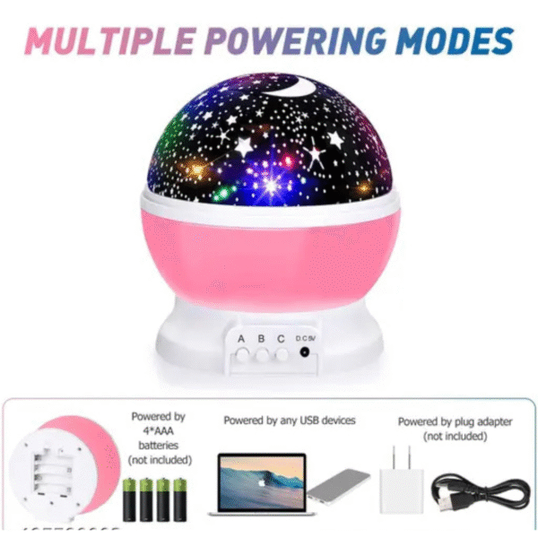 Star Master Rotating 360 Degree Moon Night Light Lamp Projector With Colors And Usb Cable,Lamp For Kids Room Night Bulb pack of 1 - Image 5