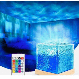 16 in 1 Dynamic Ocean Wave Projector Night Light with Remote - 3D Water Wave Effect USB Powered Table Lamp - Romantic LED Light Projection Lamps, Crystal Table Lamp for Home Decor