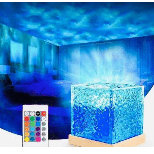 16 in 1 Dynamic Ocean Wave Projector Night Light with Remote - 3D Water Wave Effect USB Powered Table Lamp - Romantic LED Light Projection Lamps, Crystal Table Lamp for Home Decor
