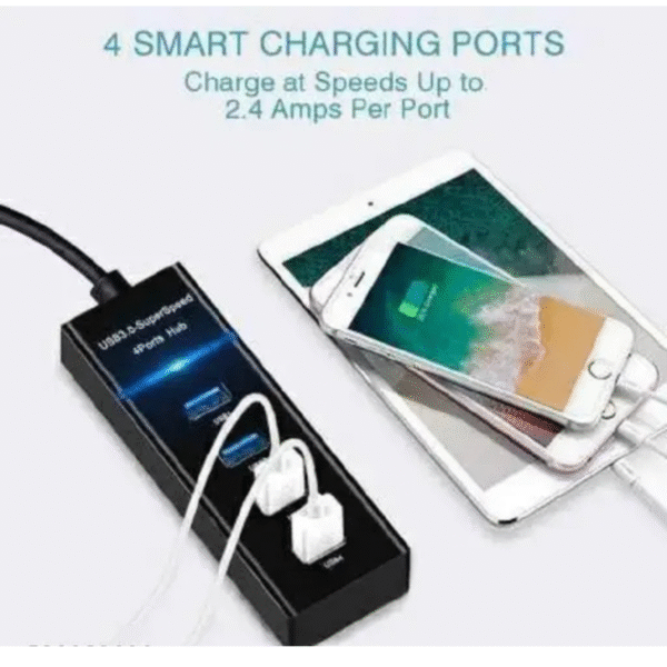 USB HUB 3.0 4 Port USB Hub 3.0 Adapter Cable with 5Gbps Speed USB Adapter (Black colour) - Image 6