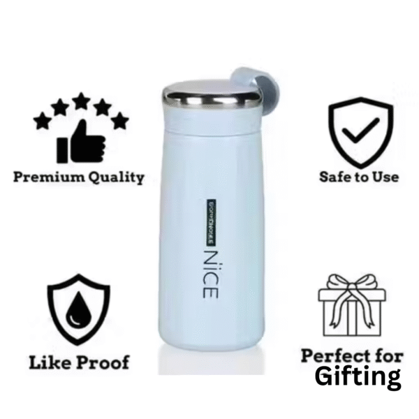 TOP PRODUCT - Nice Glass Water Bottle Set – Pack of 2 , 400ml Leak-Proof, BPA-Free, Stylish & Insulated Hot and Cold Bottles for School, Gym, Office, Home & Travel Use - Image 6