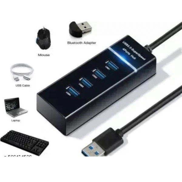 USB HUB 3.0 4 Port USB Hub 3.0 Adapter Cable with 5Gbps Speed USB Adapter (Black colour) - Image 7