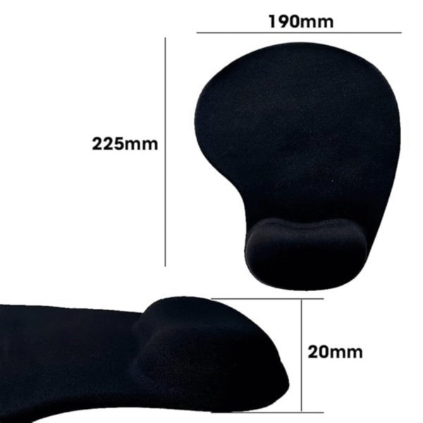 Ergonomic Mouse Pad with Wrist Support | Non-Slip | Soft Cushion | Black color mouse pad - Image 6