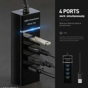 USB HUB 3.0 4 Port USB Hub 3.0 Adapter Cable with 5Gbps Speed USB Adapter (Black colour)