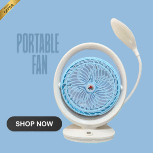 Rechargeable Fan with Light, Reading Light with High Speed Fan